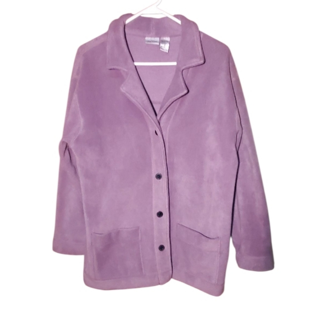 Jenny Buchanon Fleece Lavendar Cardigan Size S/M
